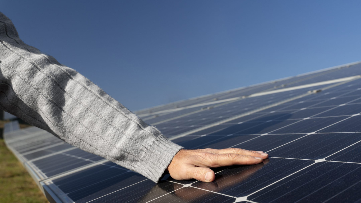 Solar Panels at Sunset